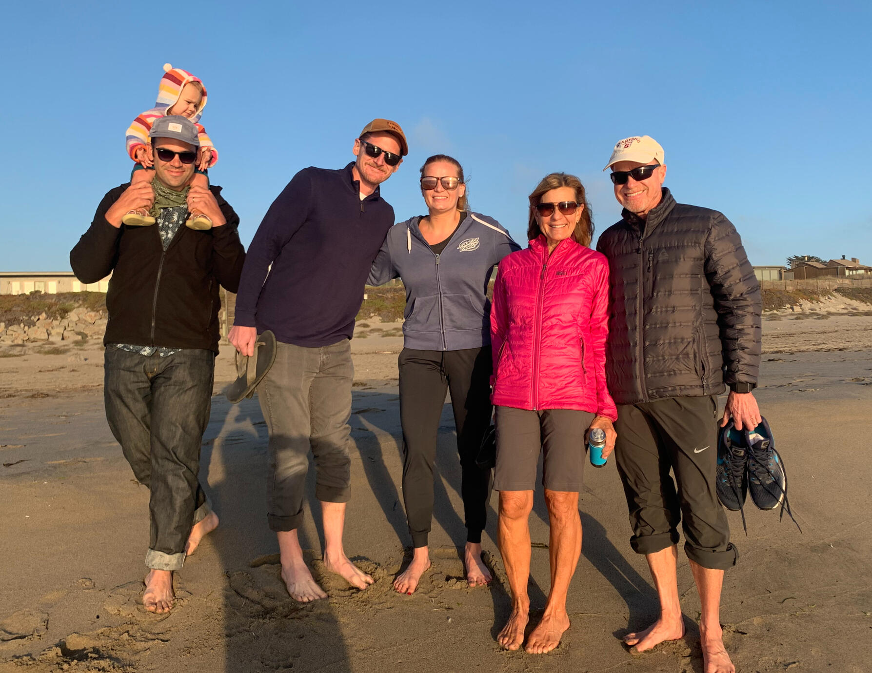 Family beach walk at Pajaro Dunes